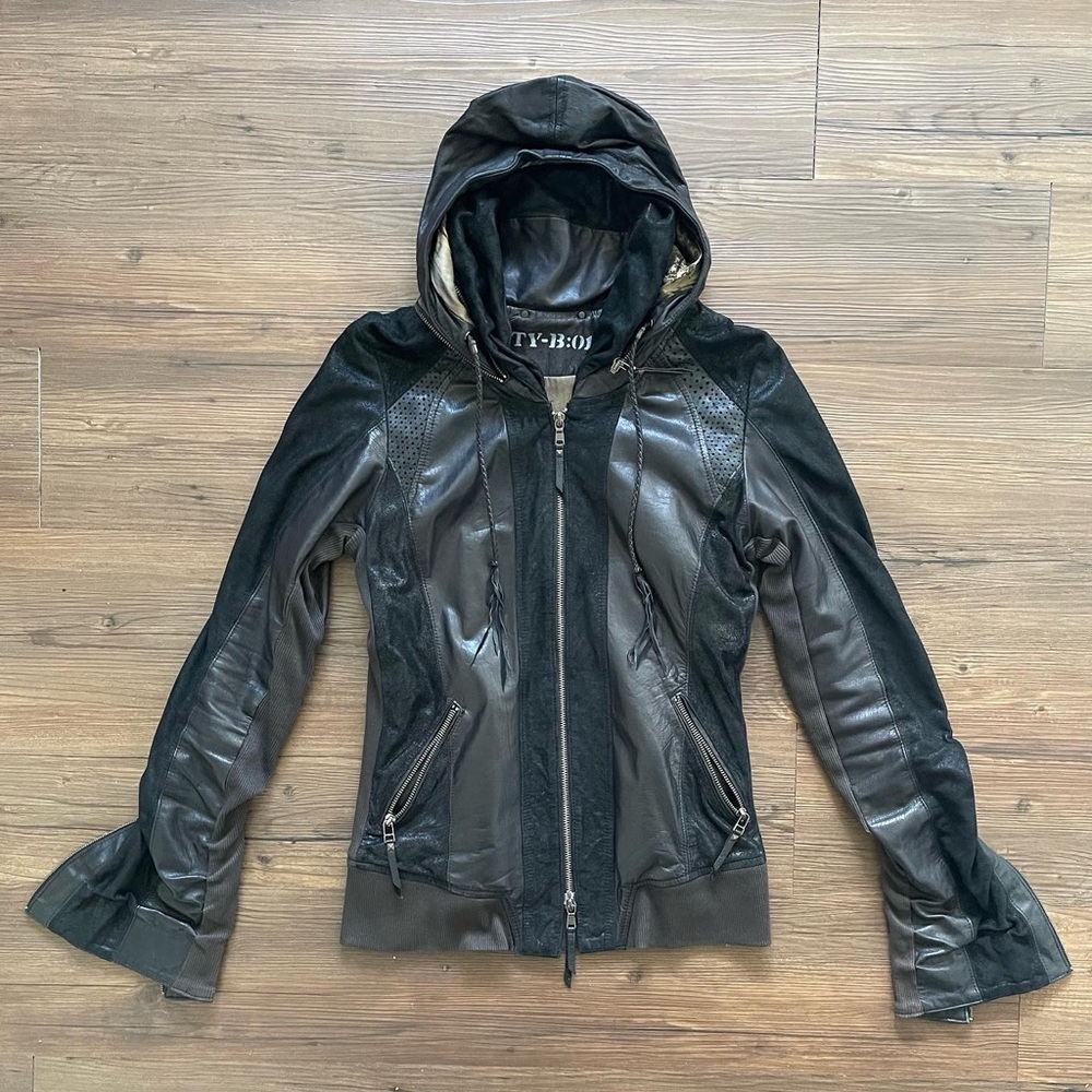 (SOLD) 14th Addiction Goat & Sheep Skin Rider Parka Jacket